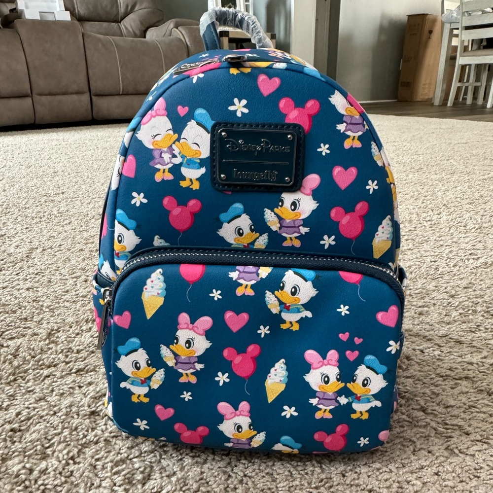 Disney Parks Donald and Daisy Duck Mini Loungefly Backpack